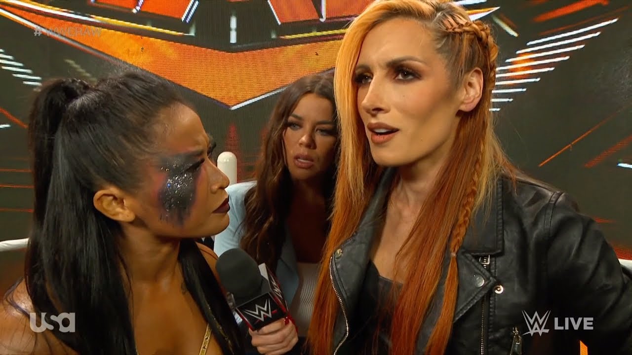 WWE Xia Li confronts Beck Lynch 10/30/2023