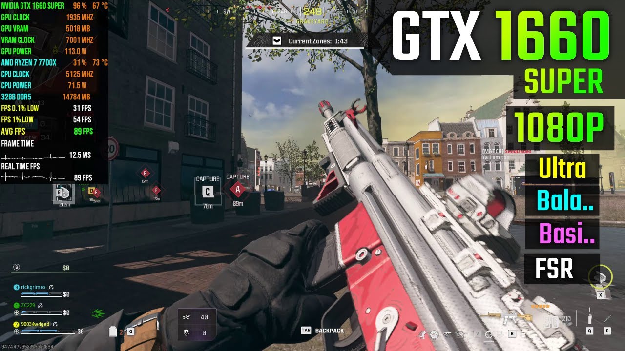 Call of Duty: Warzone : GTX 1660 SUPER 8GB (1080p All Settings)