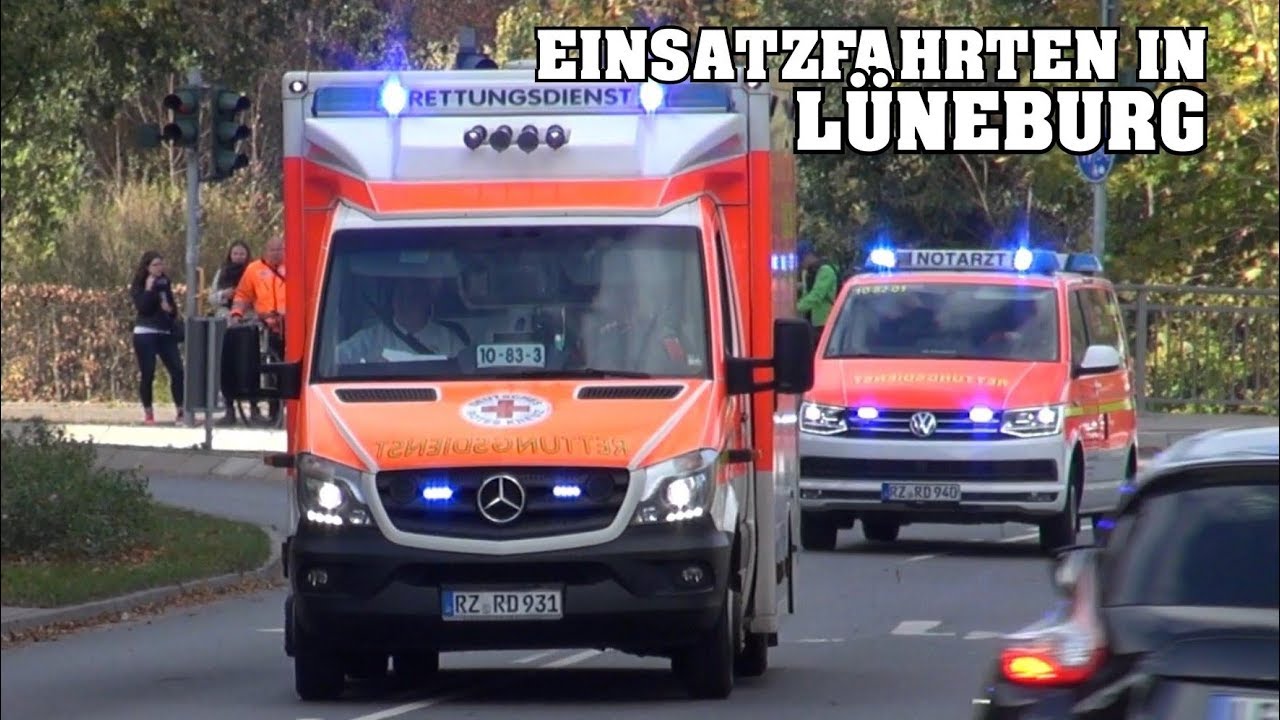[Bitte RETTUNGSGASSE] Einsatzfahrten 19 verschiedener Rettungsdienst-Fahrzeuge zum Klinikum Lüneburg