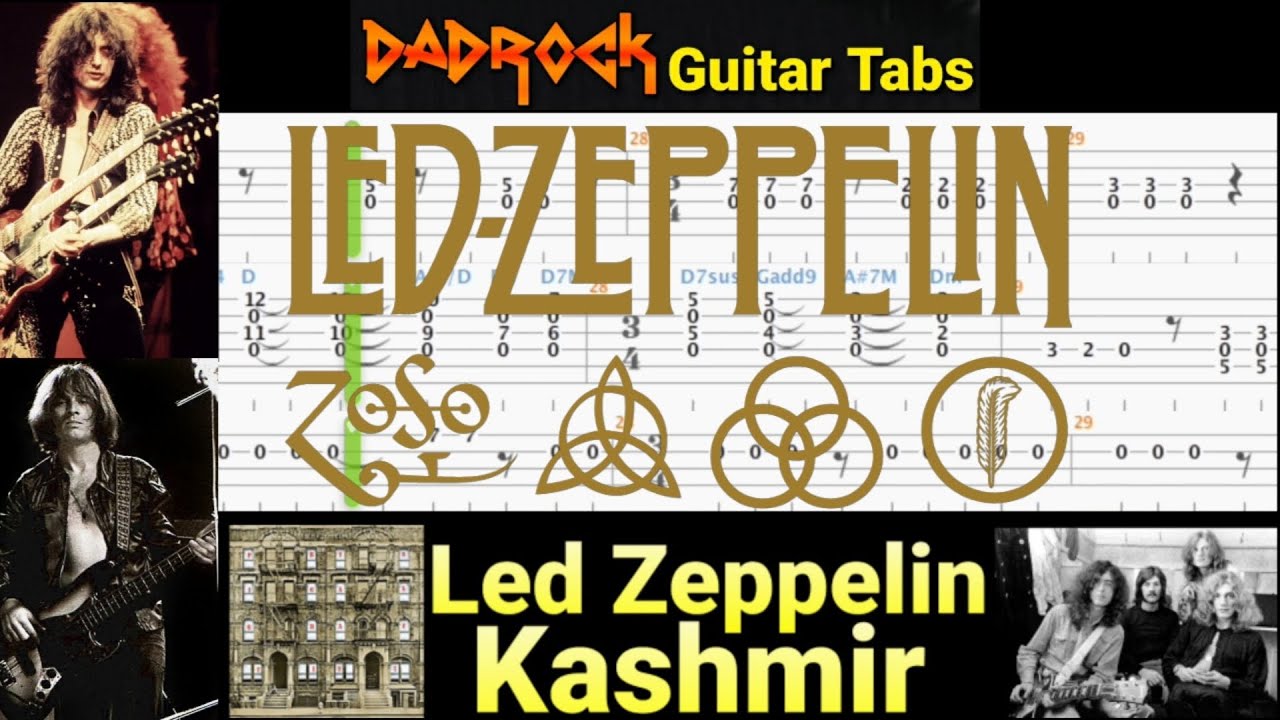 Kashmir - Led Zeppelin - Guitar + Bass TABS Lesson