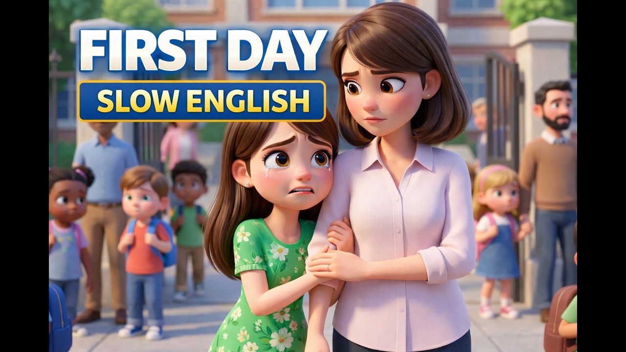 First Day At School 😰 | Easy English Conversation for Beginners (Slow English)