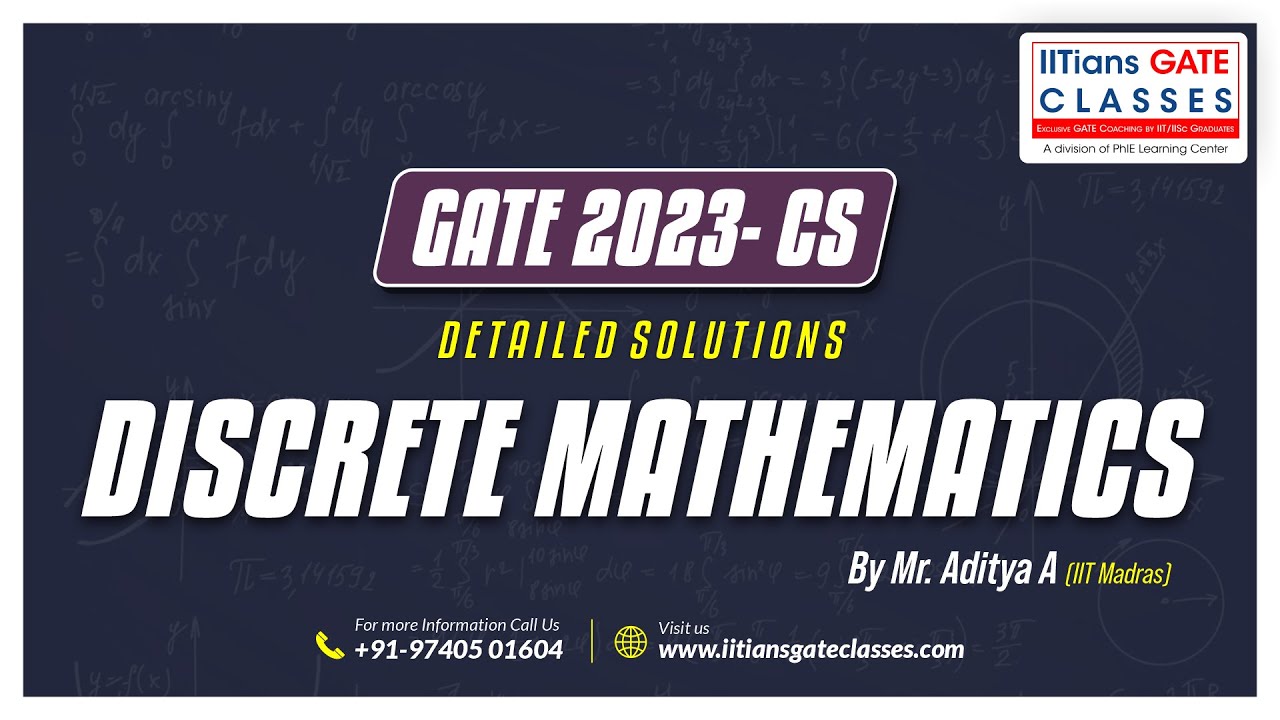 Discrete Mathematics | GATE Computer Science Question Paper Soln | GATE 2023 CS/IT | Online Lectures