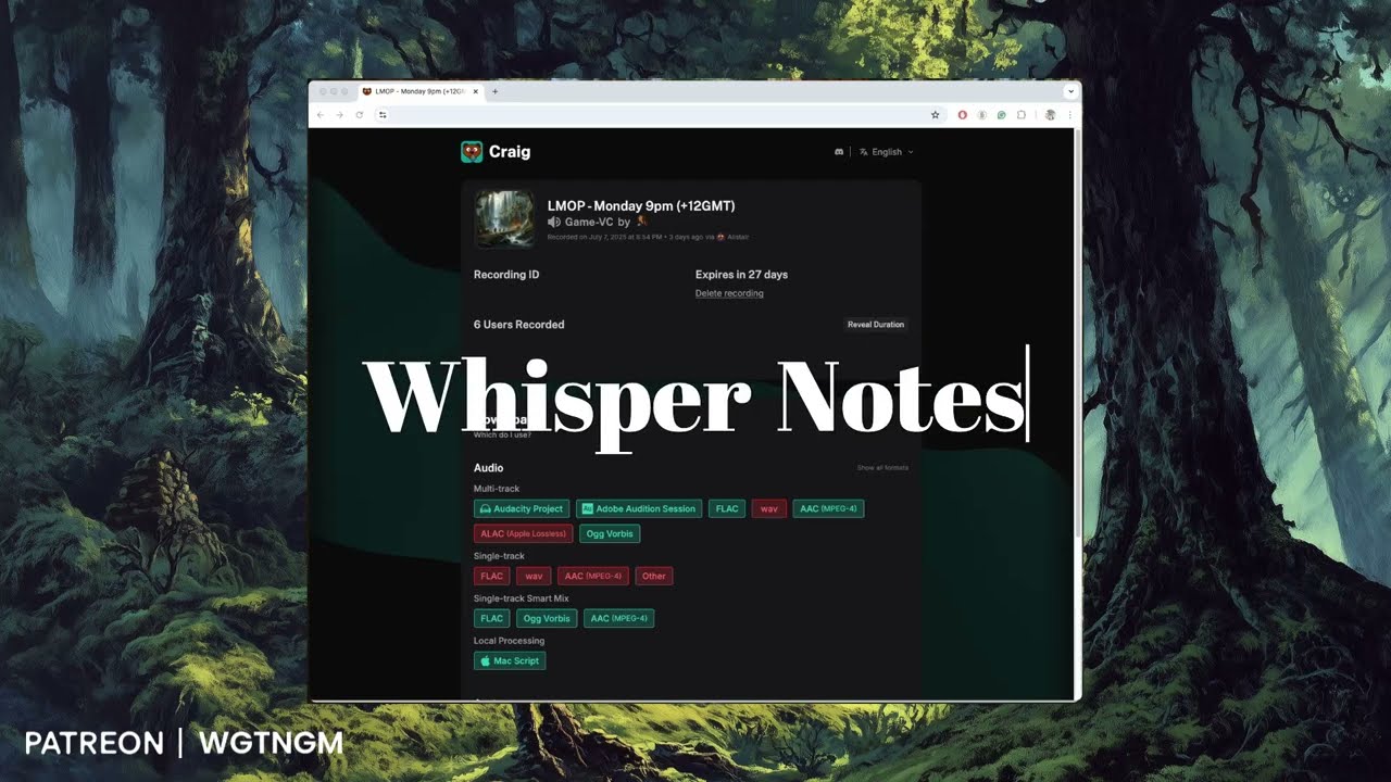 Whisper Note: The Ultimate Transcription Tool for Your TTRPG Sessions!