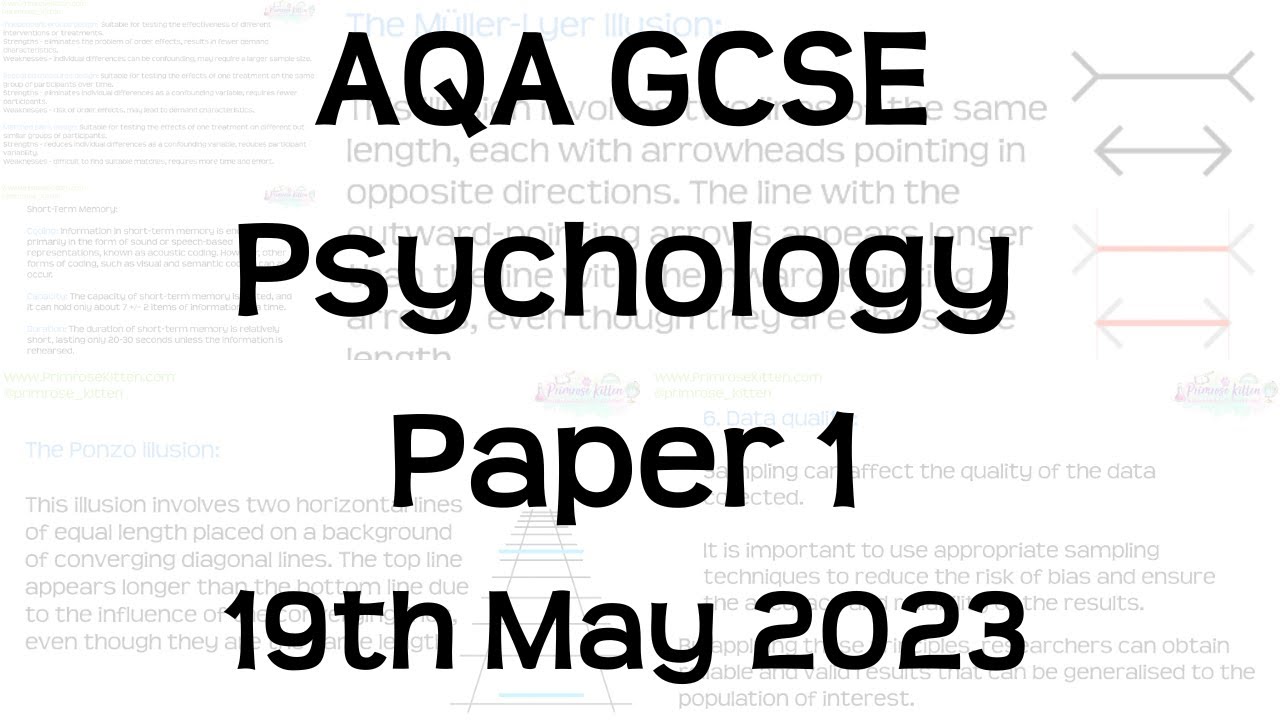 Полный разбор Paper 1 по психологии AQA GCSE | Подготовка к экзамену на 19 мая 2023 года