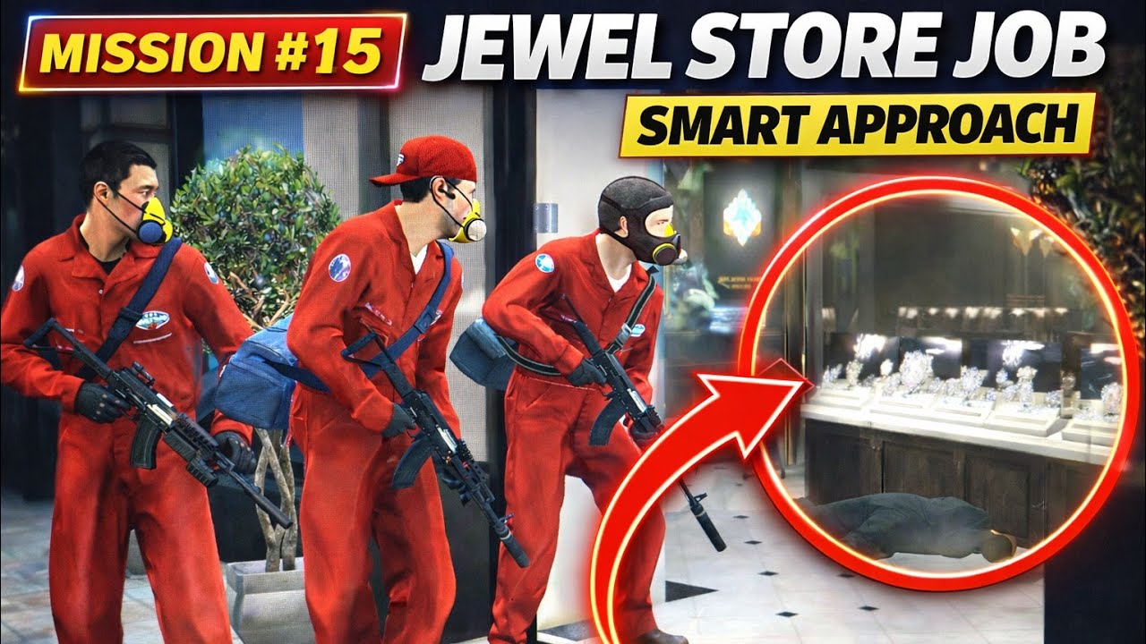 GTA 5 MISSION #15 - THE JEWEL STORE JOB (SMART APPROACH) | HINDI GAMEPLAY