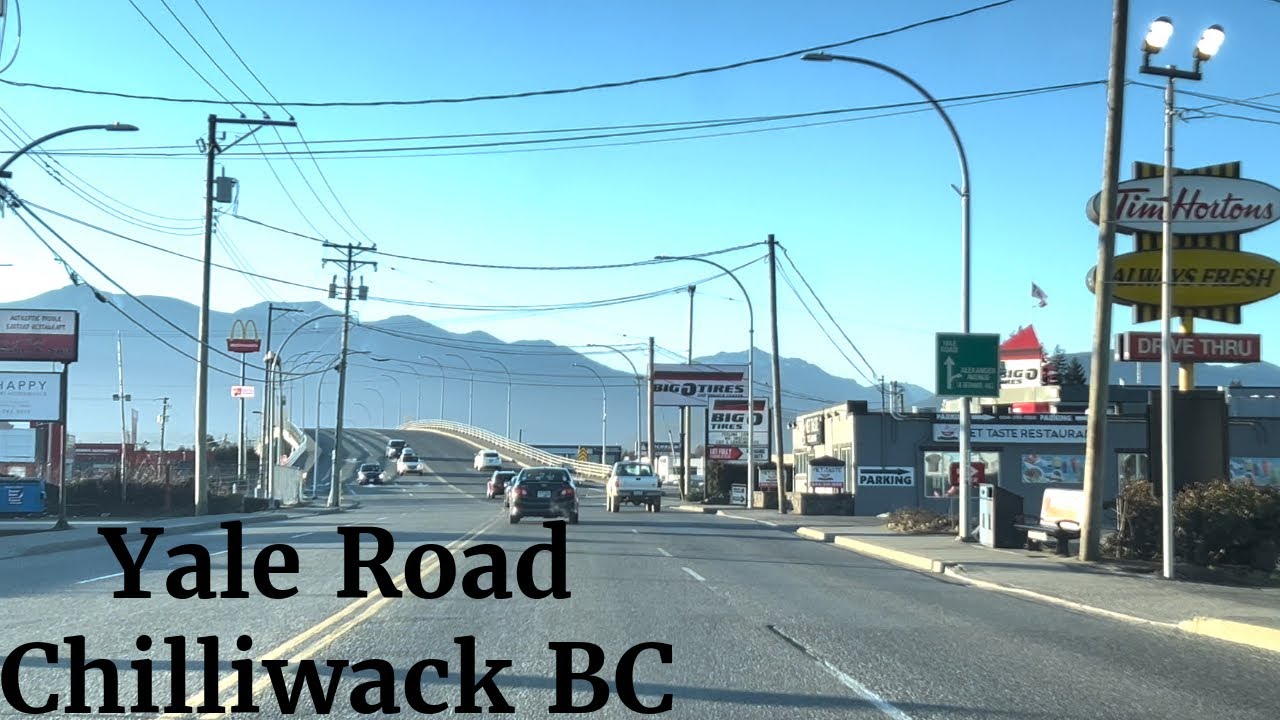 Driving on Yale Road, First Avenue, Downtown Chilliwack BC