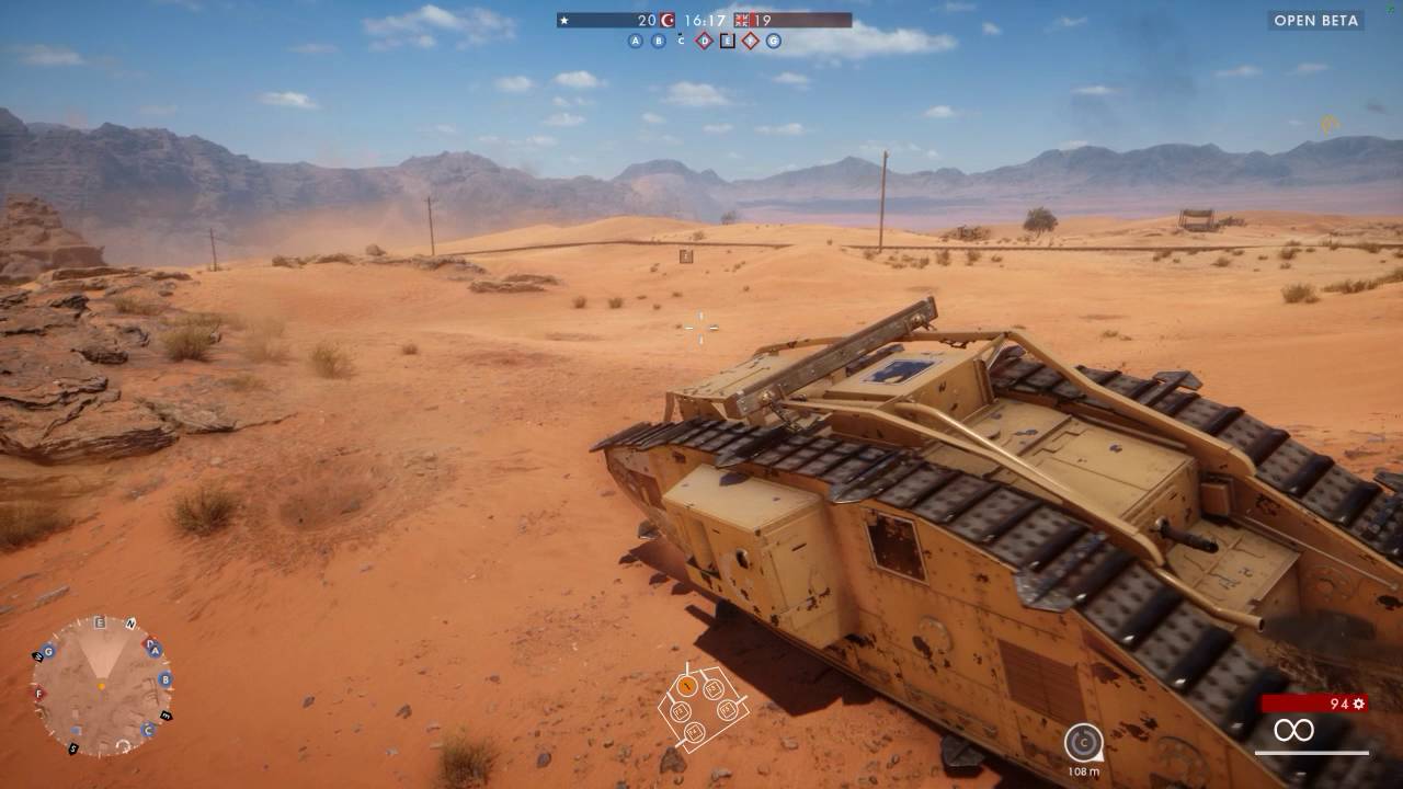 Battlefield 1 Mark V Tank test