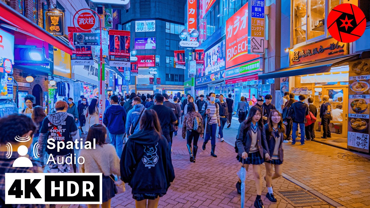 4K HDR - Tokyo Night Walk in Shibuya - Spring 2025