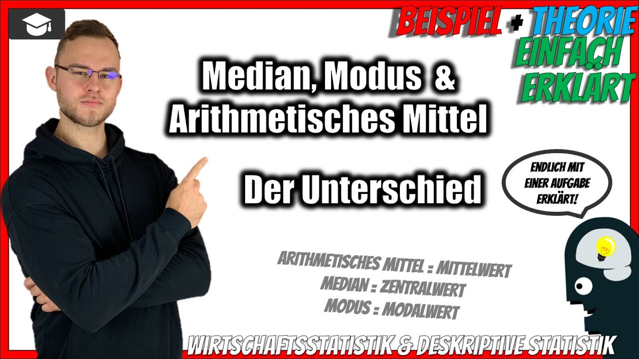 Median Modus Arithmetisches Mittel - Der Unterschied einfach an Beispielen erklärt [Statistik]