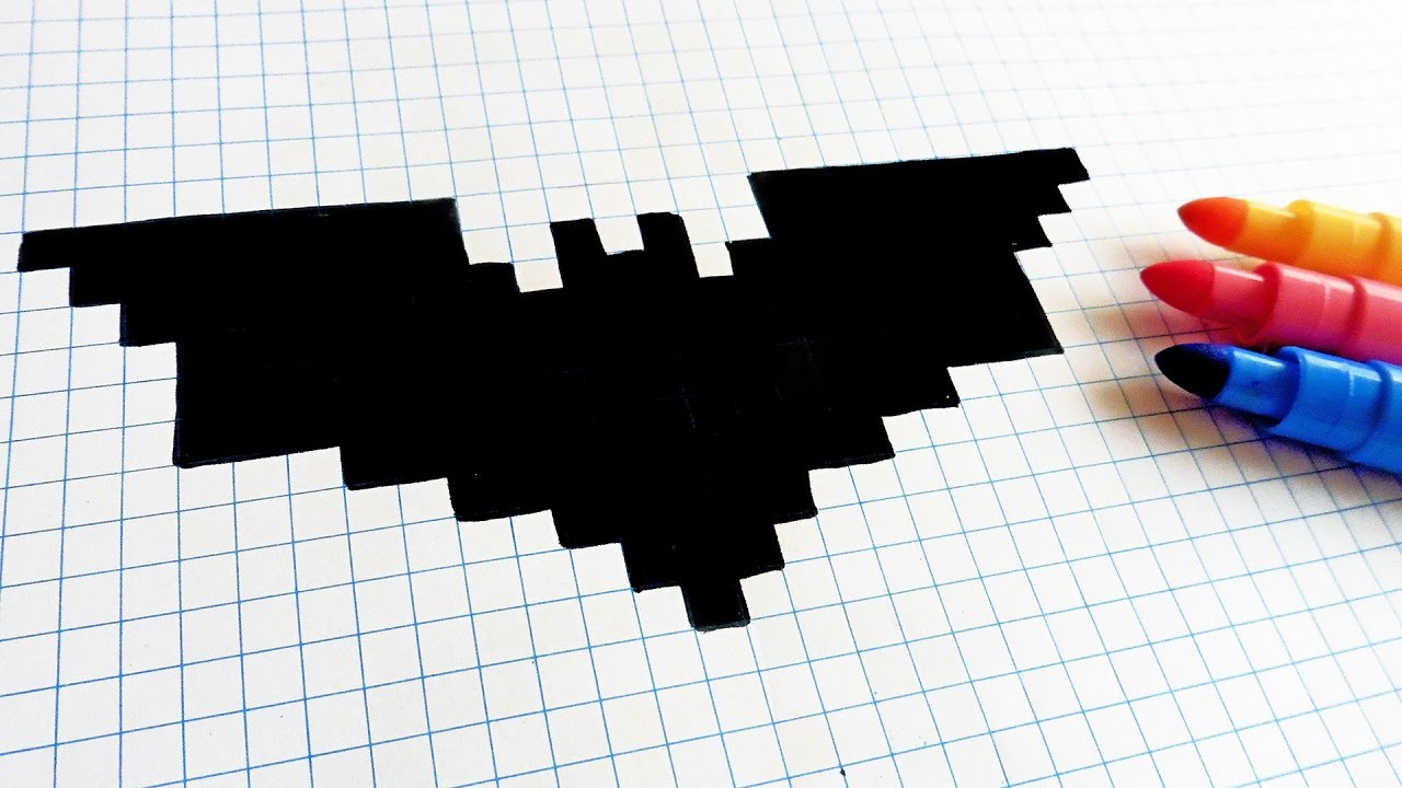 Handmade Pixel Art - How To Draw New Logo Batman #pixelart