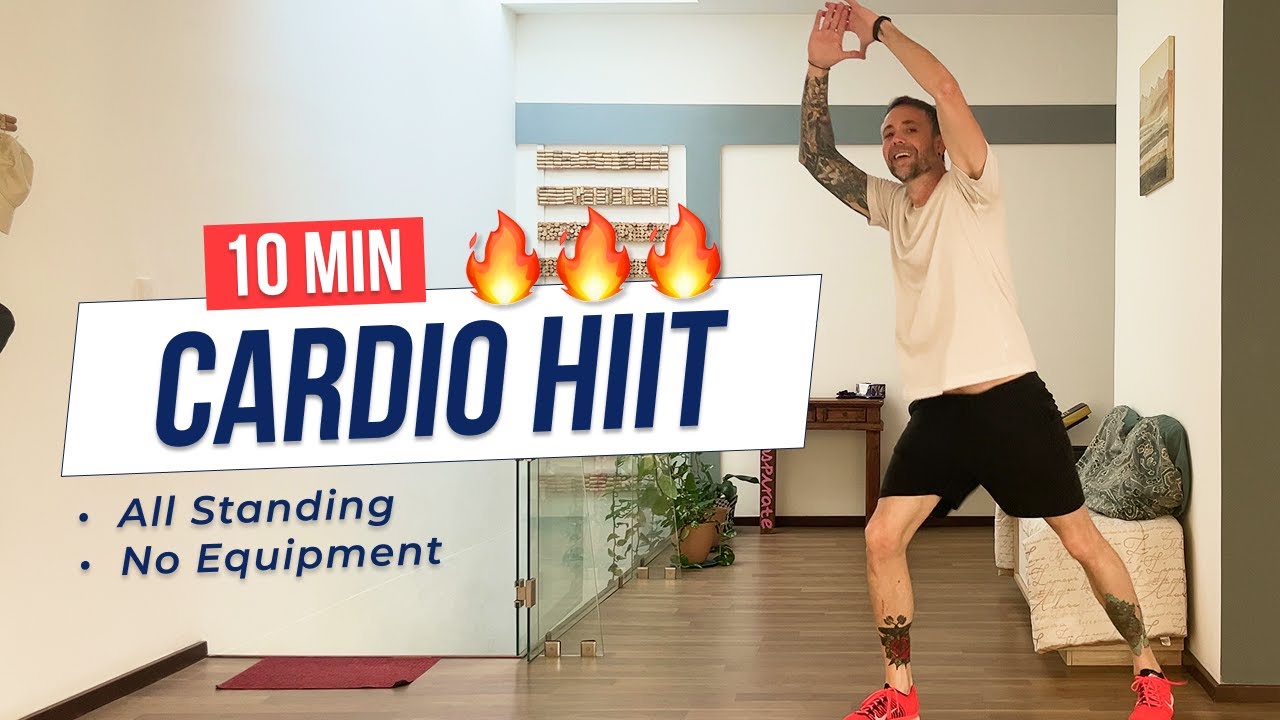 10 MIN CARDIO HIIT WORKOUT - ALL STANDING - Full Body, No Equipment, No Repeats
