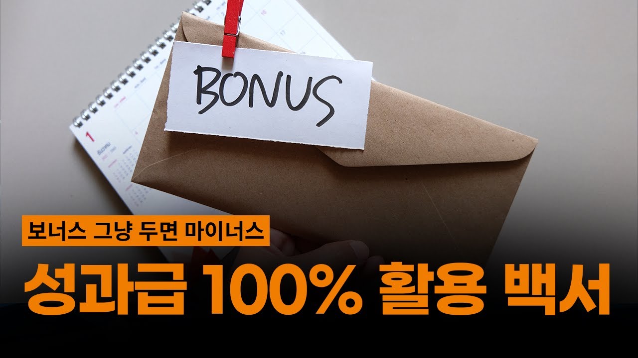 보너스 그냥 두면 마이너스!? 성과급 100% 활용 백서!