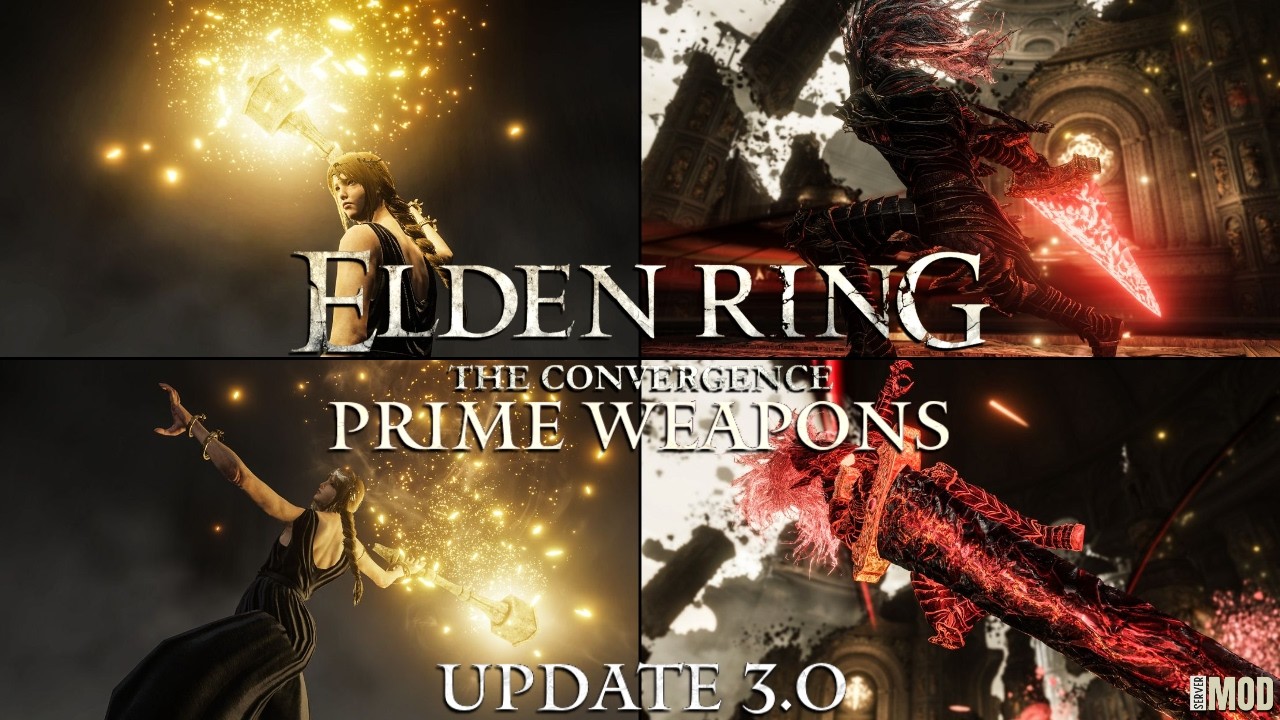 Elden Ring Convergence 3.0 - Prime Marika's Hammer & Maliketh's Black Blade Weapon Showcase