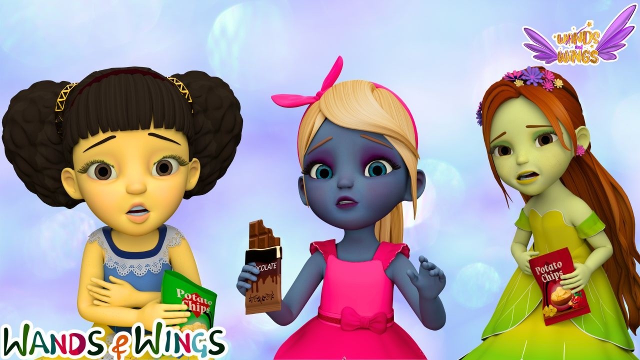 Princess Snack Time👑🥕 | Learn Healthy Eating | Kids Learning Song | Wands And Wings