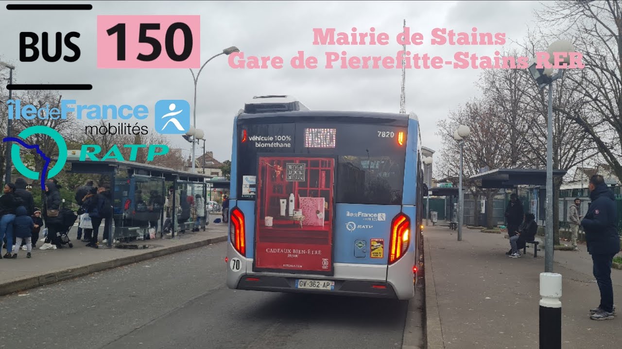 Bus 150 Ratp man lion s'city 18 GNV Mairie de Stains➡️Gare de Pierrefitte-Stains RER