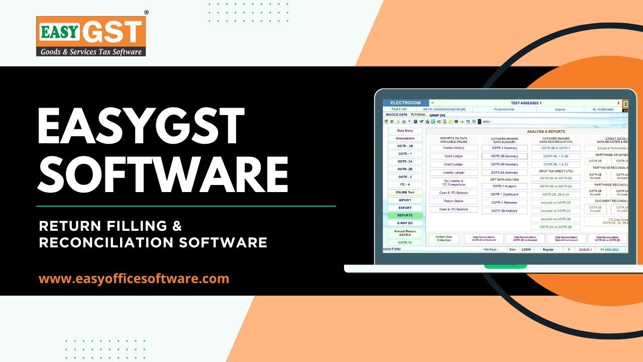 EasyGST Tutorial Video | GST software | Return filing & reconciliation
