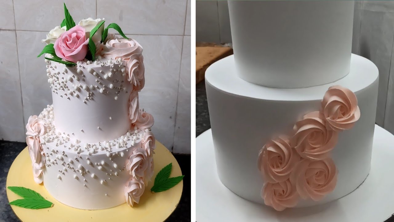 Two Tire Wedding Anniversary Cake Decorating Ideas |Amazing Wedding Anniversary Cake With Flowers