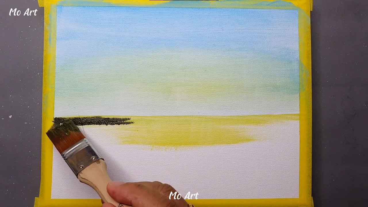 Acrylic landscape painting l acrylic painting for beginners l Mo Art