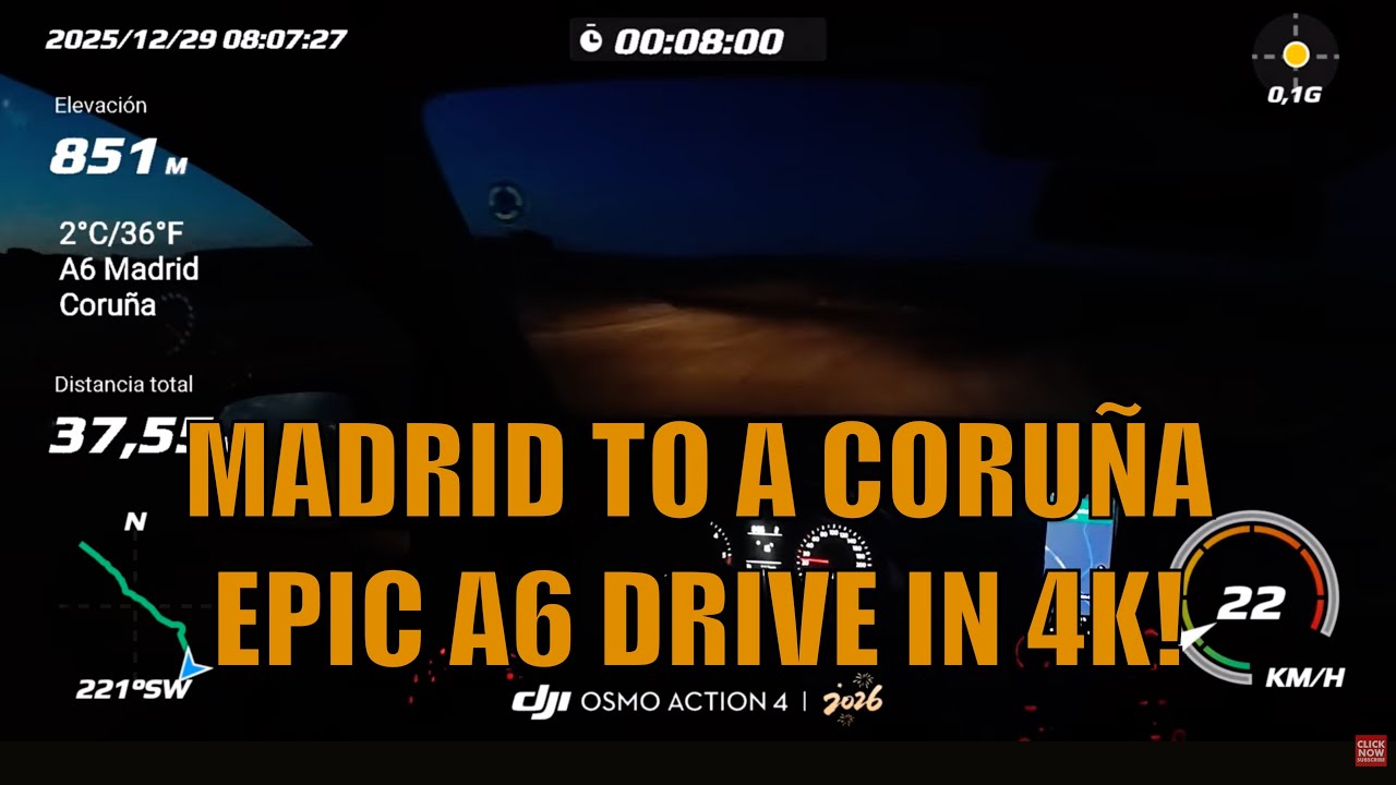 🚗📹 A6 Madrid to A Coruña Drive Spain - Stunning 4K Scenic Road Trip Footage