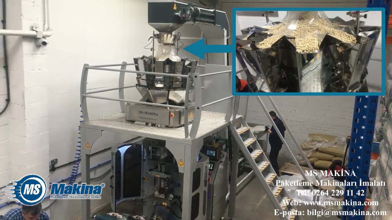 ÇOK KEFELİ TERAZİ BAKLİYAT PAKETLEME | MULTI HEAD WEIGHER AUTOMATIC PACKING MACHINE | MS MAKİNA