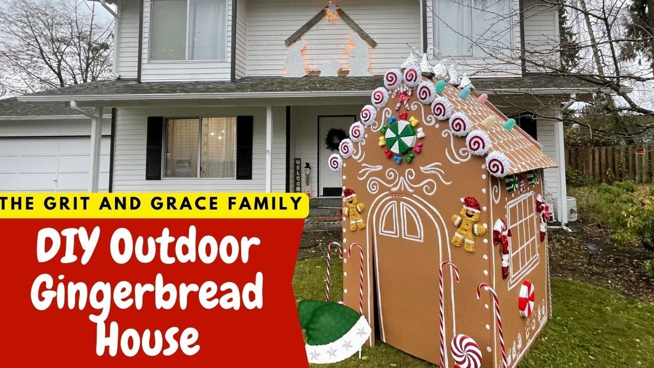 DIY Gingerbread House / Make You Own Outdoor Gingerbread House With Candy!