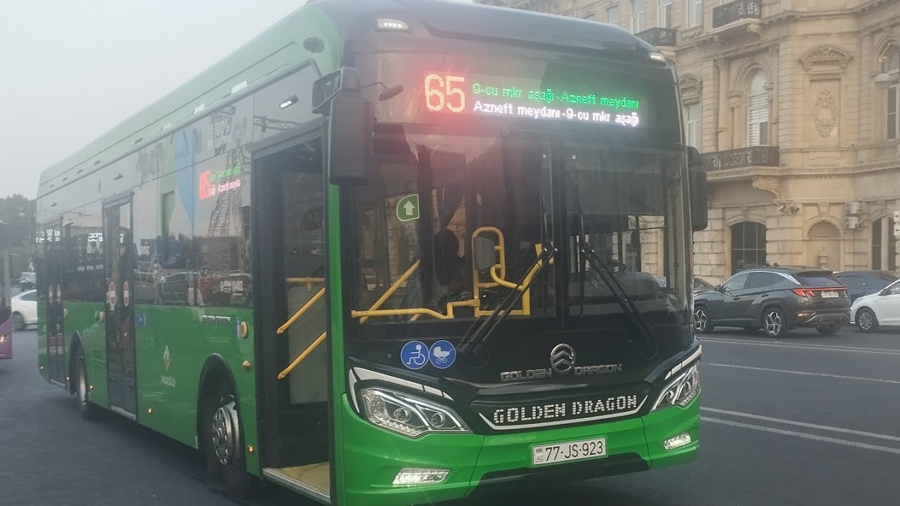 Bakı 65 nömrəli elektrik avtobus. Səfər(Azneft dairəsi ➡️ 9-cu mkr).