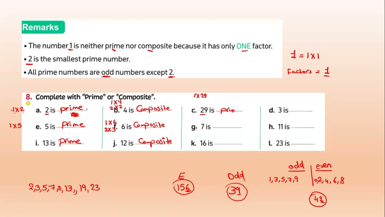 Prime and Composite numbers - lesson 2 - unit 6 -primary 4