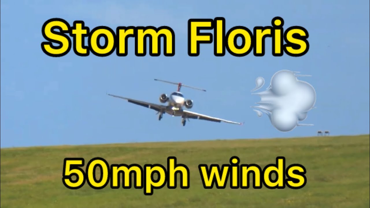 Go arounds and Bumpy landings - storm Floris. Leeds Bradford airport.