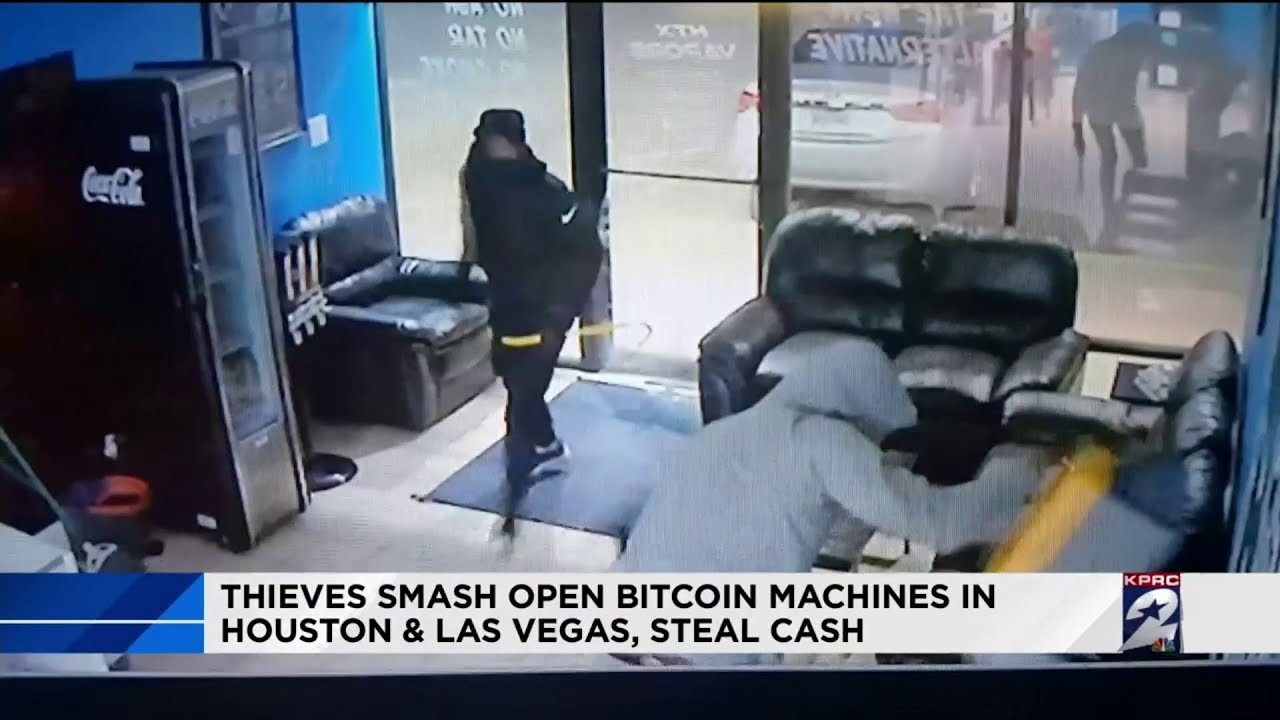 Thieves smash open bitcoin machines in Houston and Las Vegas, steal cash