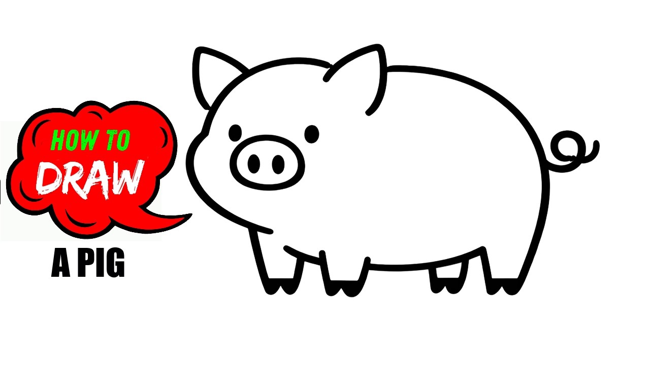 Draw a Cute Pig in Minutes! Simple Pig Drawing Tutorial for Kids