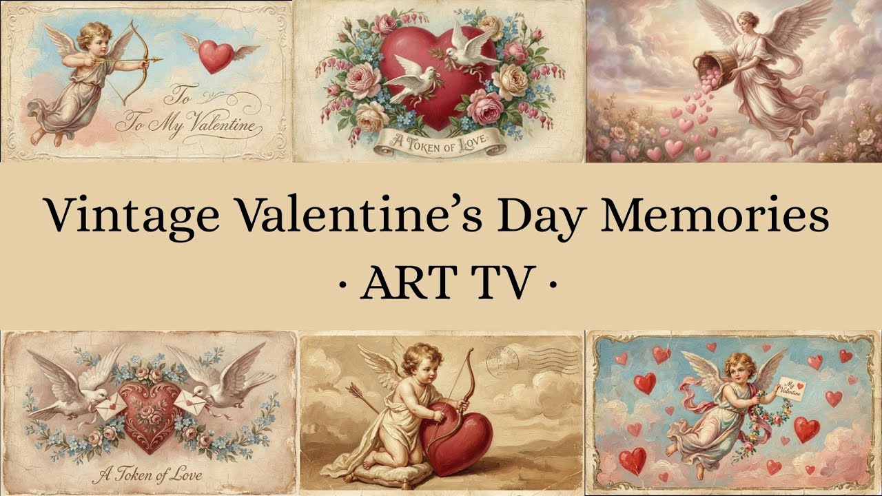 Vintage Valentine’s Day 4K Frame Art | Cozy Retro Scenes | Home Screensaver | Background Wallpaper