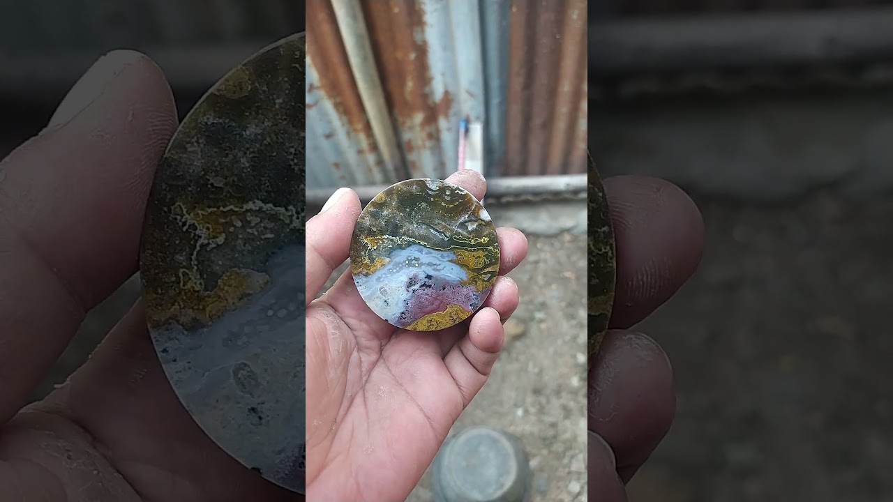 siap di mahar natural batu jesper Klawing motif pemandangan #batuakik  #batugambar