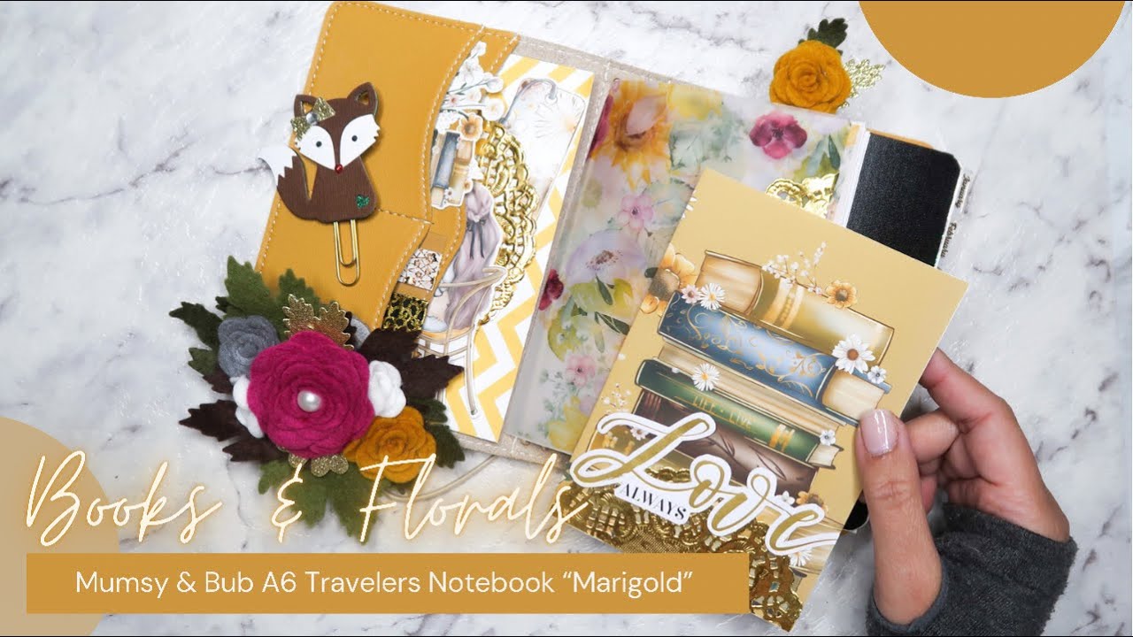 A6 Travelers Notebook - Books and Florals Set up - Mumsy & Bub