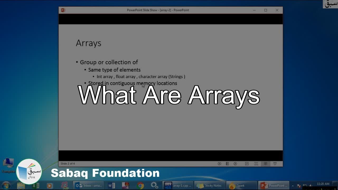 What are Arrays, Computer Science Lecture | Sabaq.pk