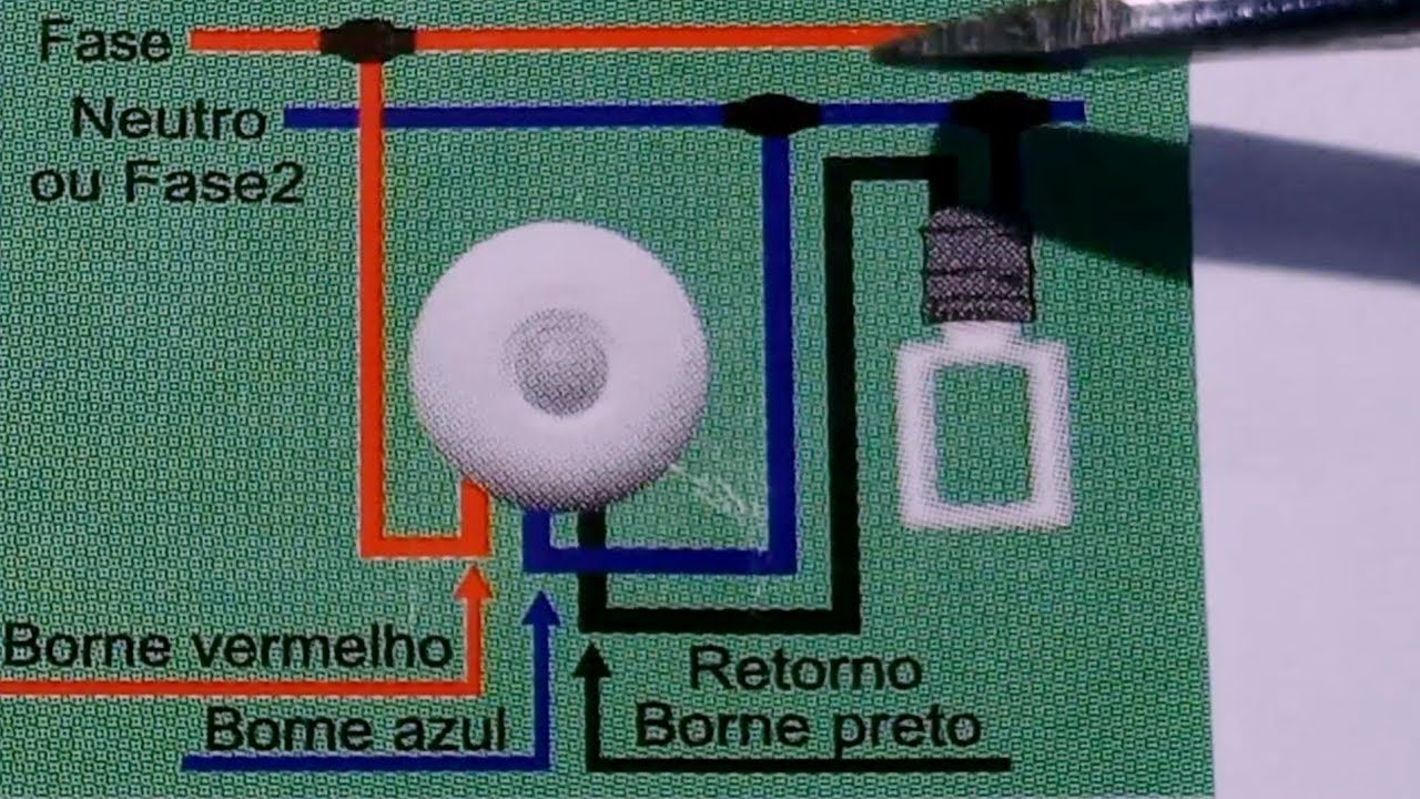 Esquema de ligação de um sensor de presença de teto 127 /220 volts