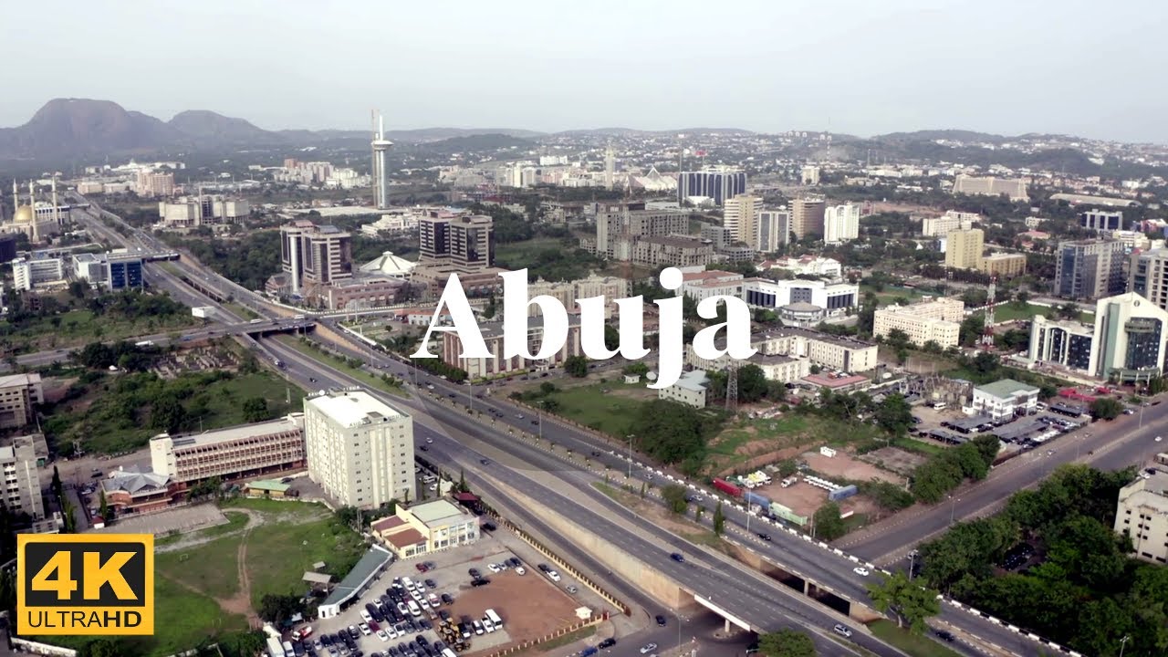 World travel, Aerial view of Abuja (Nigeria) 4k video
