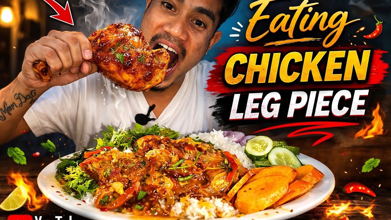 GIANT Chicken Leg Piece Mukbang 😱🔥 | Spicy Chicken & Rice Eating Show | Indian Mukbang