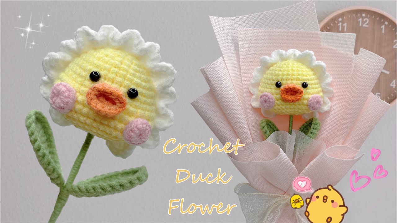 Crochet Duck Flower 🐤 | Móc Hoa Đầu Vịt