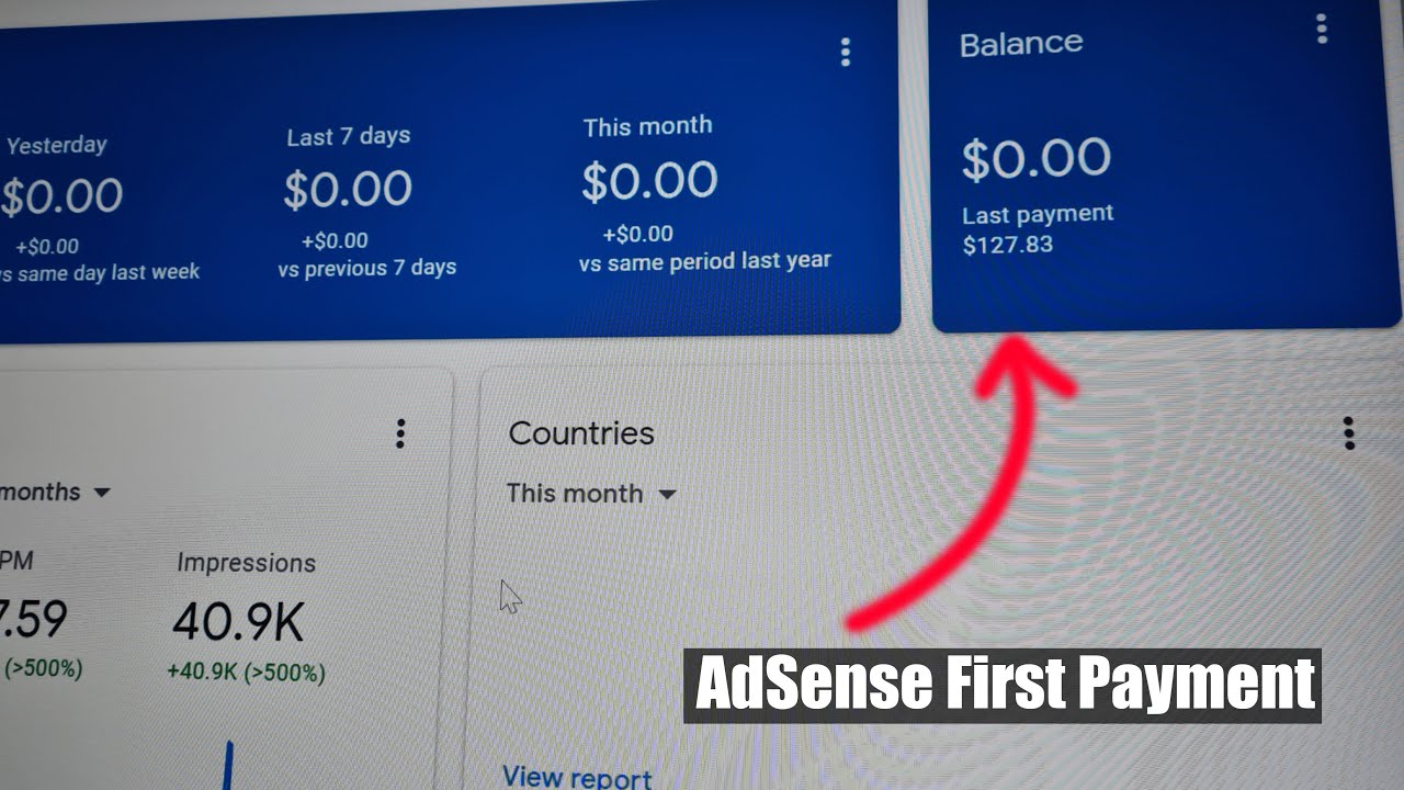 Google AdSense First Payment Received