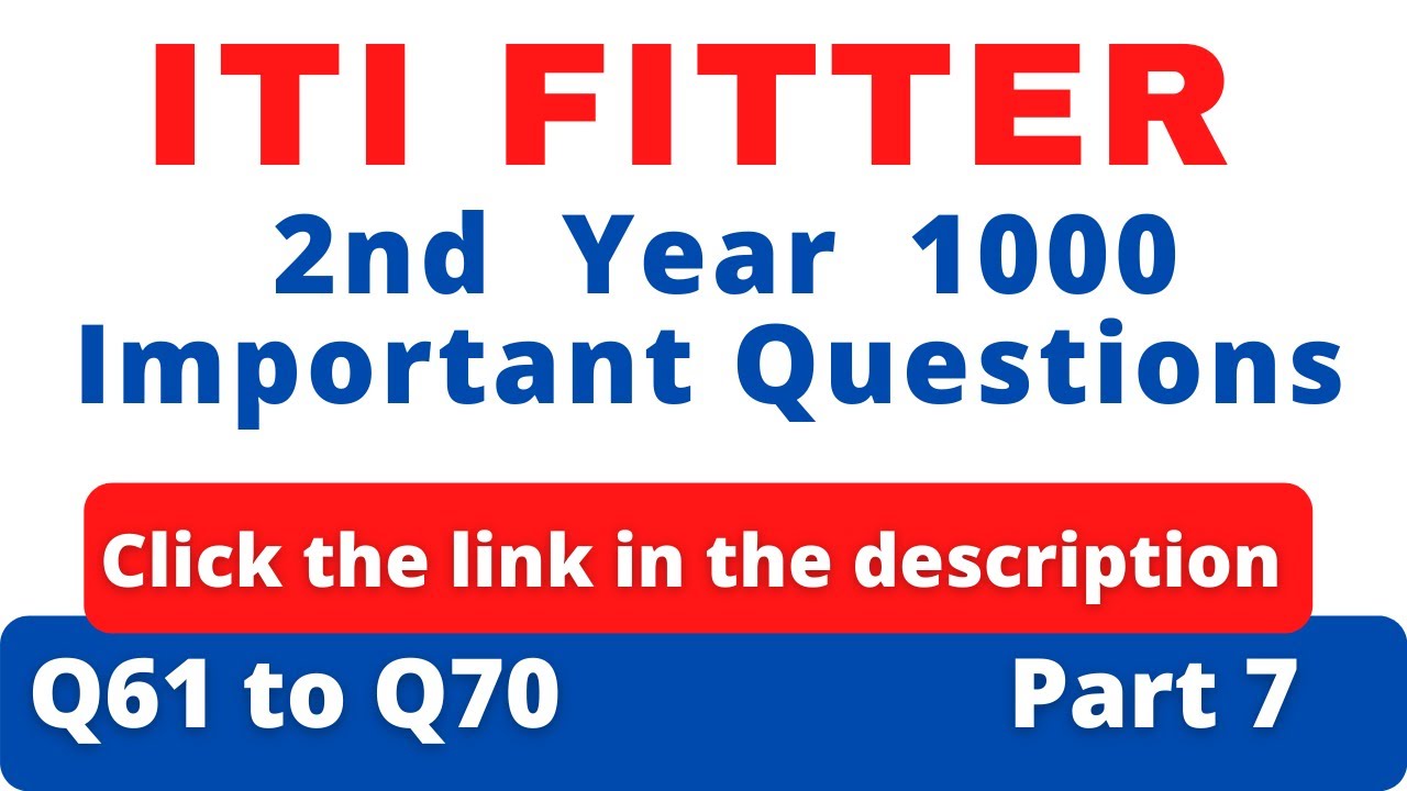 fitter theory 2nd year objective question| objective question |  ncvt iti question | iti fitter