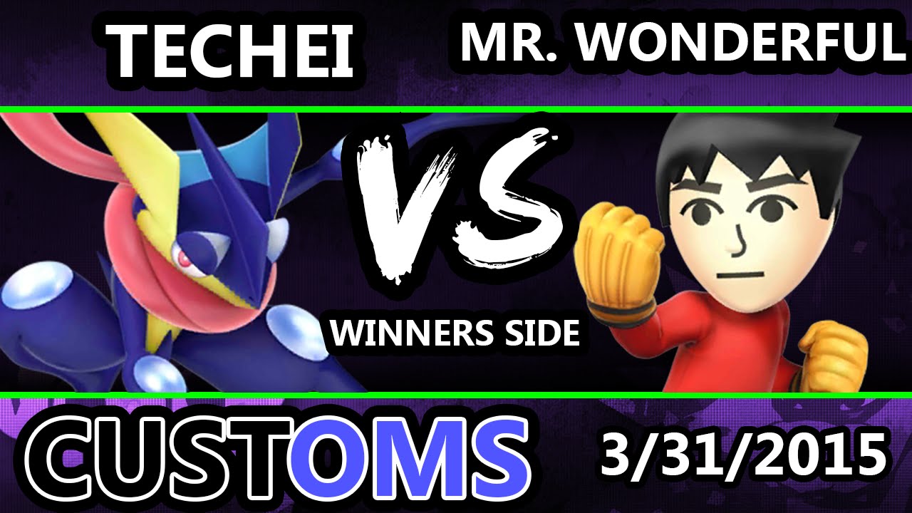 S@X Customs - Techei (Greninja) Vs. Mr. Wonderful (Mii Fighter) SSB4 - Smash Wii U - smash 4
