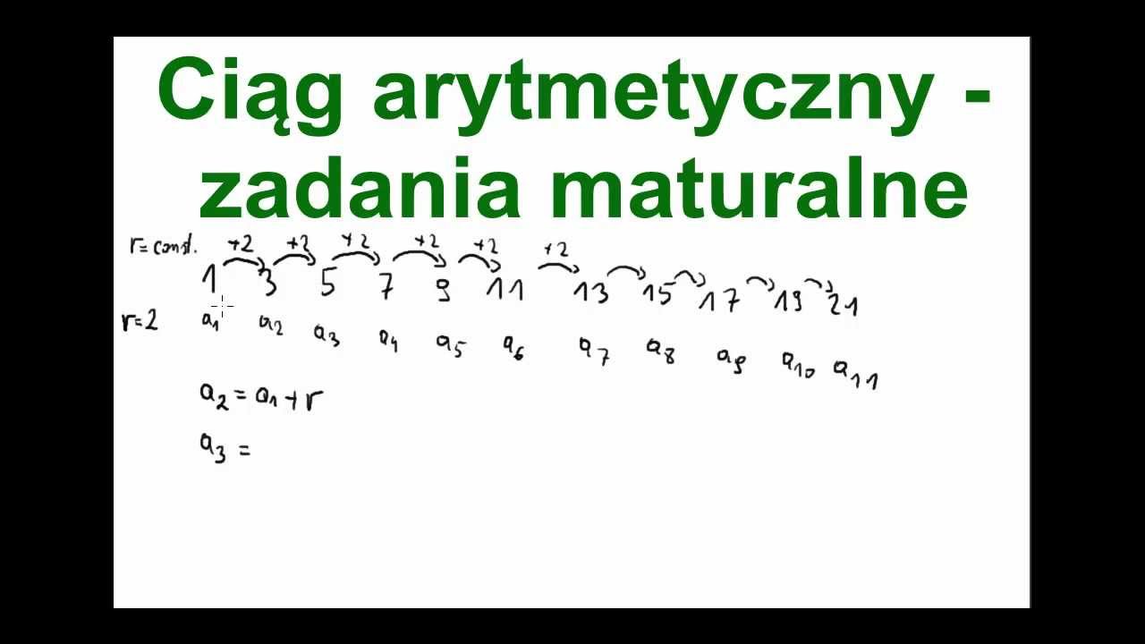Ciąg arytmetyczny- zadania maturalne - 38 minut liczenia zadań.