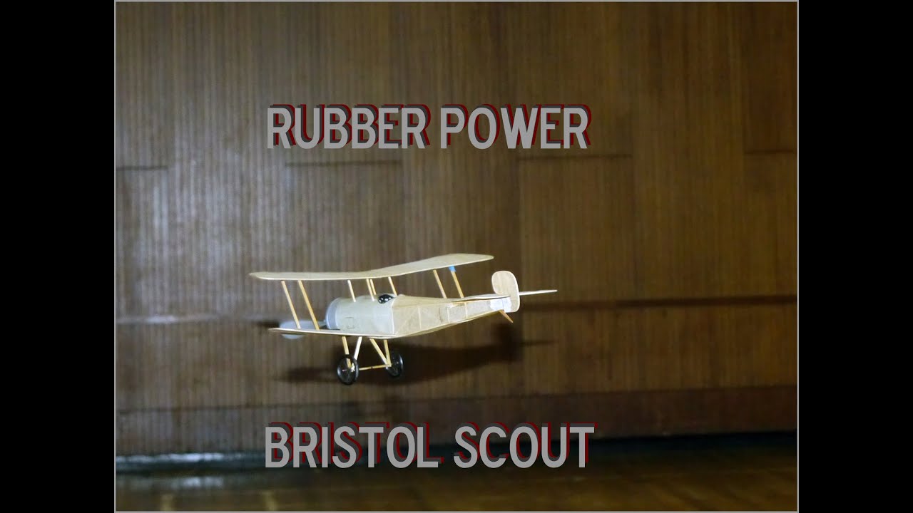 Bristol Scout Balsa Free Flight Model Indoor in a small hall