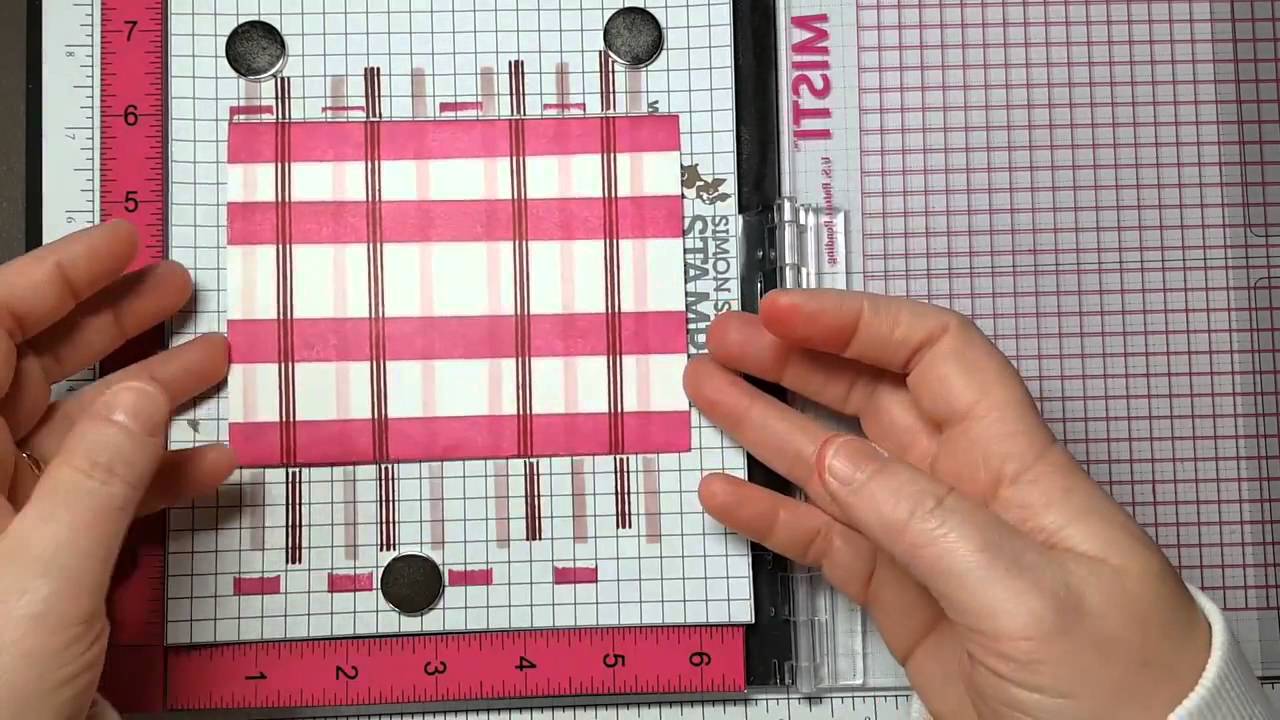 Stamping a Plaid Background