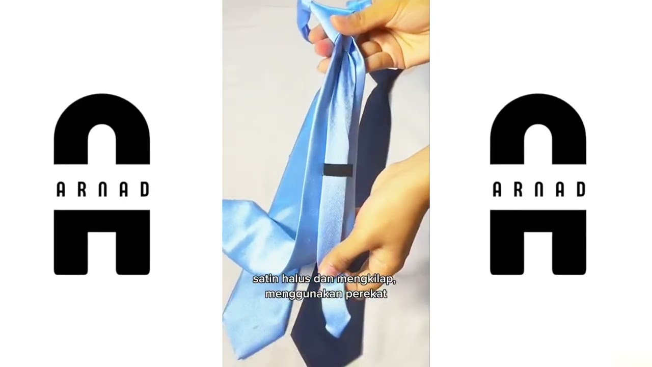 Instan Dasi Biru Polos Pria Formal