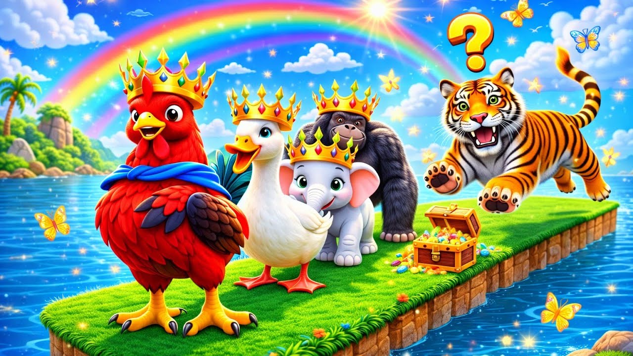 Long Slide Animal Game 3D | Funny Cute Animal Cartoon for Kids