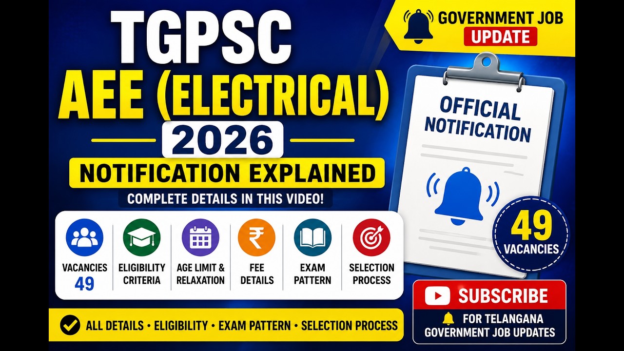 🚨 TGPSC AEE Electrical 2026 Notification | 49 Vacancies | Eligibility, Age Limit & Exam Pattern