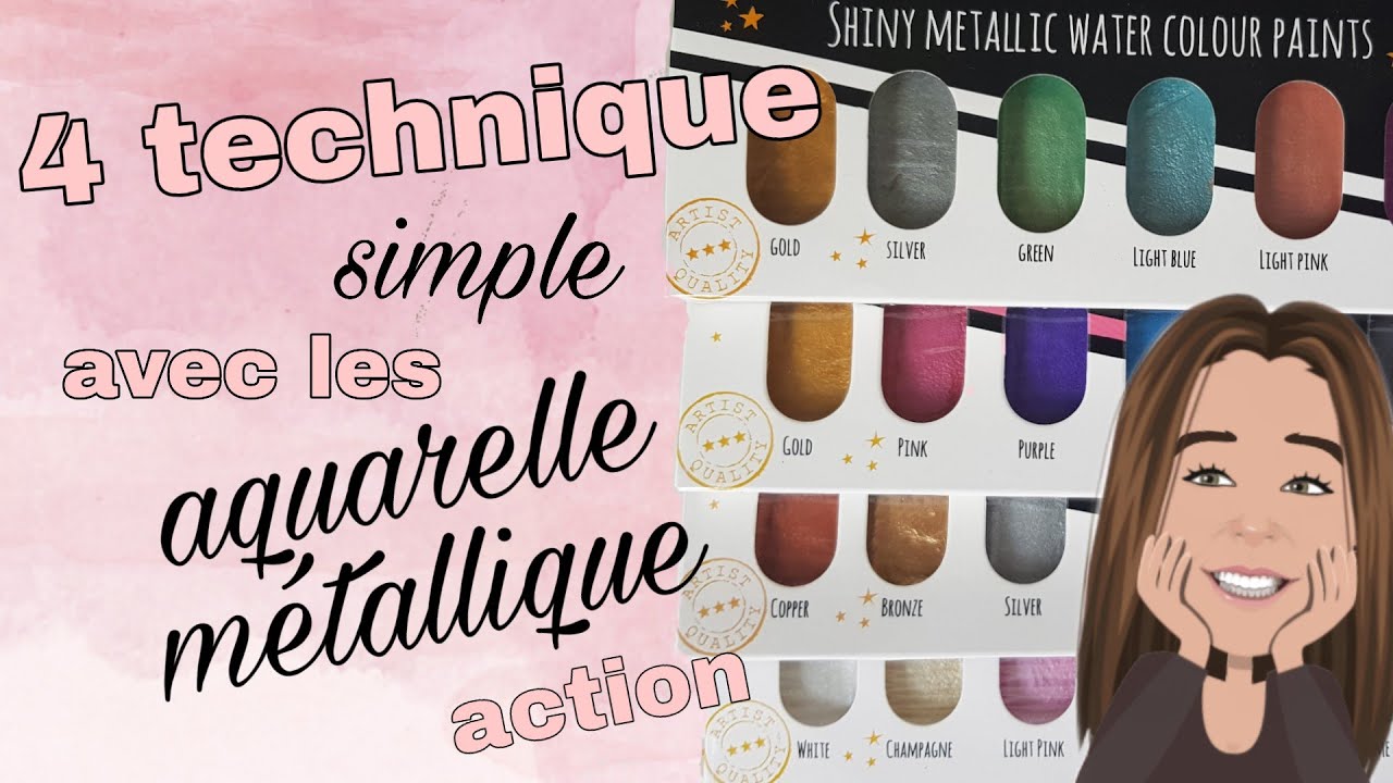 4 UTILISATION DE L'AQUARELLE MÉTALLIQUE ACTION #MES PETIT PAPIER #SCRAP