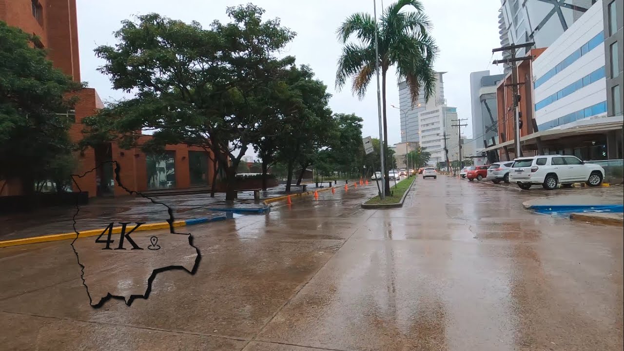 4k Walking On The Rain, Bolivia Santa Cruz | ASMR