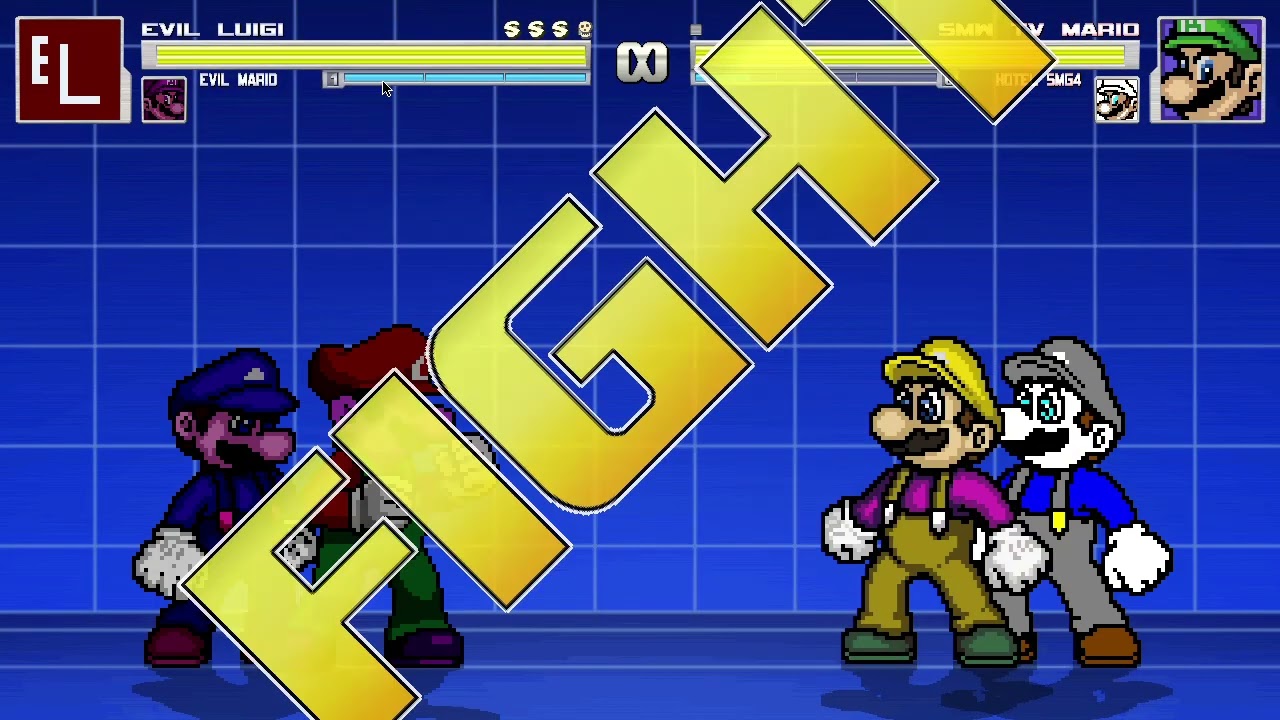 MUGEN Survival #5: SSB Evil Luigi(eu) e Evil Mario